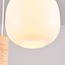 3-flammige Hängelampe Vesso mit milchweißen Gläsern und Travertin