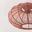 Deckenleuchte Linen mit rundem terra-rosa Stoffschirm