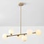 Design-Hängelampe Aster – beige mit milchweißem Glas, 6-flammig