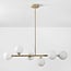 Design-Hängelampe Aster – beige mit milchweißem Glas, 6-flammig