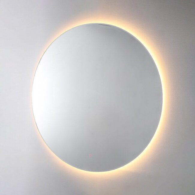 Badezimmerspiegel mit Beleuchtung Reflecta Ø60 cm - Dimmbare Beleuchtung mit Berührungssensor, einstellbare Farben und Spiegelheizung