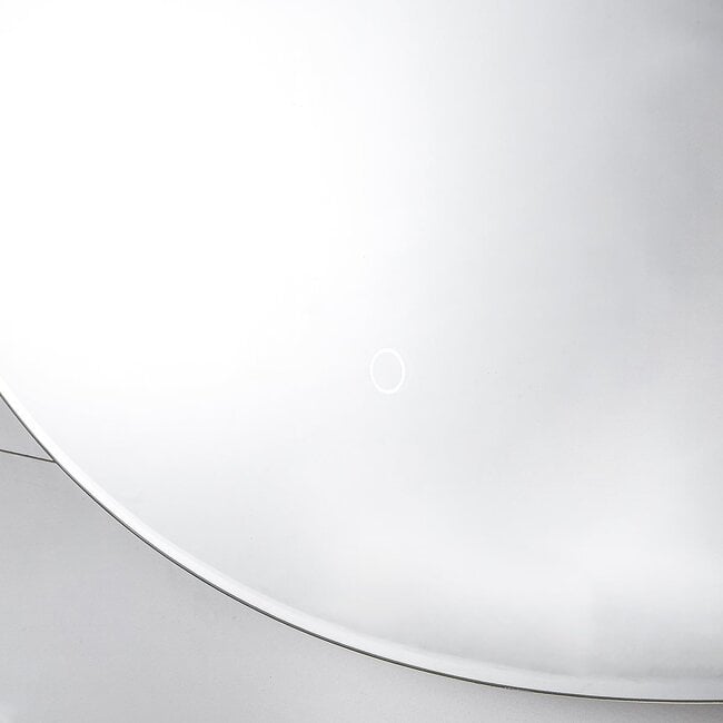 Badezimmerspiegel mit Beleuchtung Reflecta Ø80 cm - Dimmbare Beleuchtung mit Berührungssensor, einstellbare Farben und Spiegelheizung