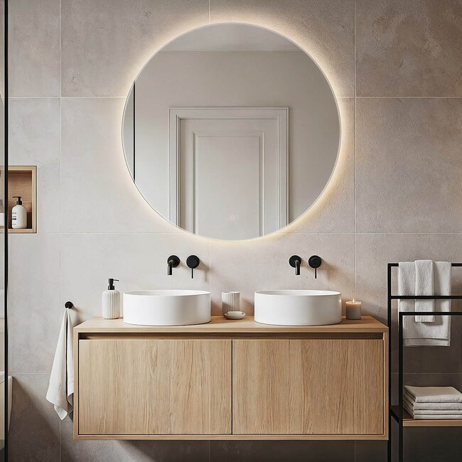 Badezimmerspiegel Reflecta Ø100 cm Berührungssteuerung, einstellbare Lichtfarbe
