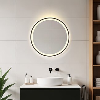 Badezimmerspiegel Radi Ø60 cm Berührungssteuerung, einstellbare Lichtfarbe