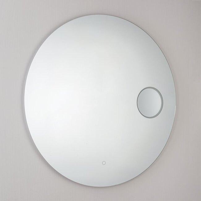 Badezimmerspiegel Lustra Ø80 cm, touch-dimmbar, Lichtfarbe einstellbar, mit Heizung