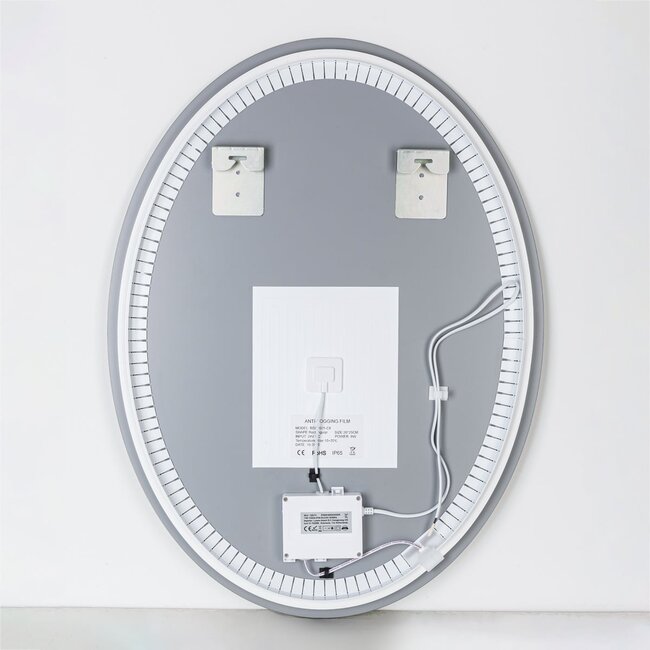 Badezimmerspiegel Illura 60 x 80 cm, touch-dimmbar, Lichtfarbe einstellbar, mit Heizung