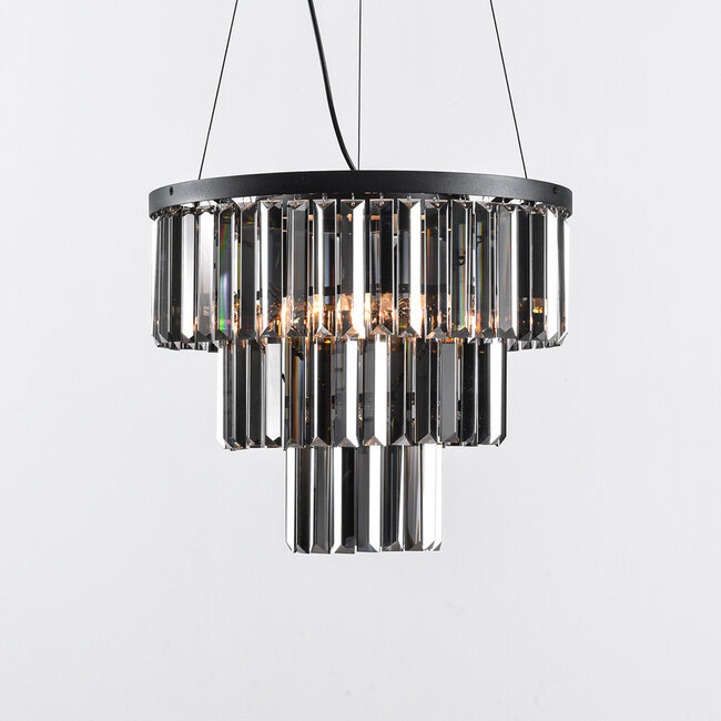 Luxuriöse schwarze Pendelleuchte - Kristal