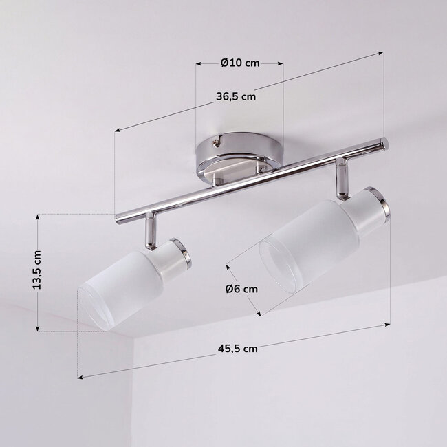 Moderner Deckenstrahler silber, 2-flammig - Crystal