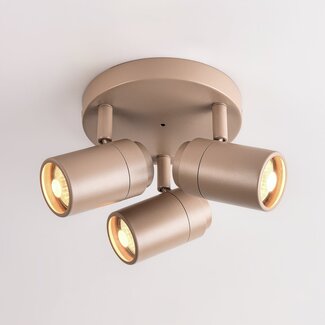 3-flammiger Decken-Spot Nivo mit drehbaren Spots - Sandbeige