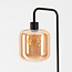 Stehlampe Piedi in Schwarz mit Amberglas