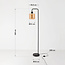 Stehlampe Piedi in Schwarz mit Amberglas