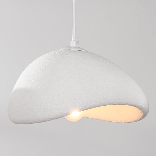 3-Licht Wabi Sabi Pendelleuchte Shibui mit weißem Steineffekt - 3 x 30 cm
