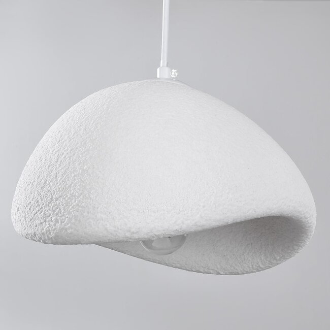 3-Licht Wabi Sabi Pendelleuchte Shibui mit weißem Steineffekt - 3 x 30 cm