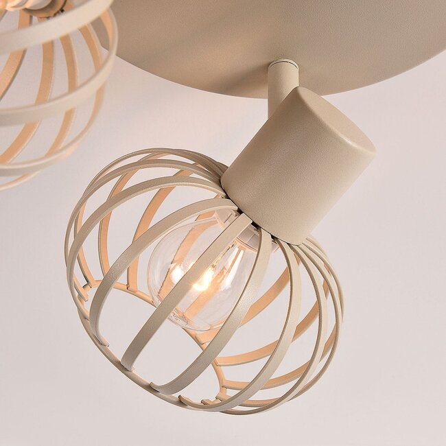 Deckenleuchte Kelly mit 3 drehbaren Metallschirmen - Sandbeige