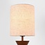 Tischlampe Fabiola mit Leinenschirm und Walnussoptik