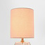 Tischlampe Irsa mit Leinenschirm und Amberglas