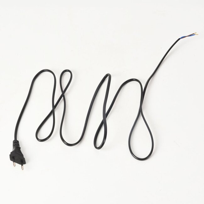 Zuleitung mit Stecker schwarz, 2 m - 2 x 0,75 mm