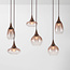 6-flammige Hängelampe Loic mit Ombre-Glas - braun