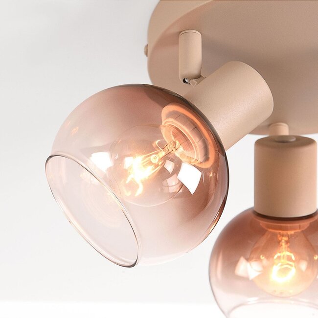 Verstellbare Deckenleuchte Terra 3-flammig mit Ombre-Glas - Beige