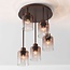 Deckenleuchte Leria 5-flammig mit Ombre-Glas - braun