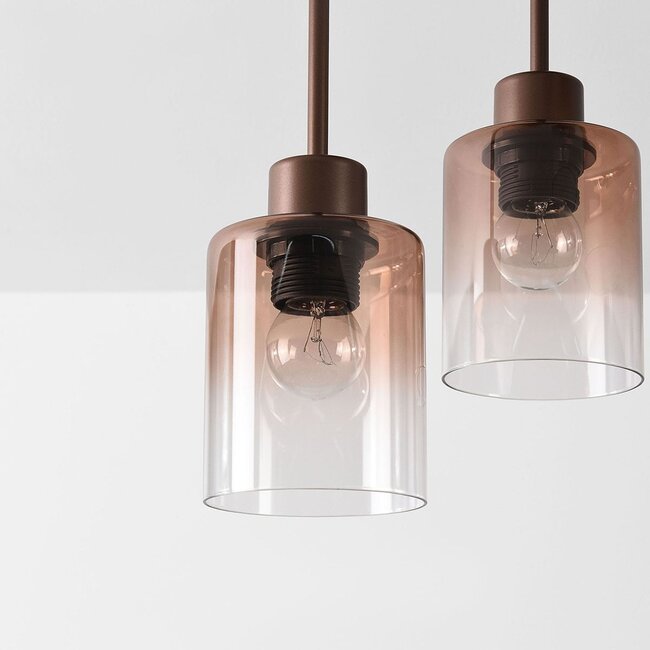 Deckenleuchte Leria 5-flammig mit Ombre-Glas - braun