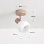 Verstellbarer Decken-Spot Pilou mit milchweißem Glas - beige