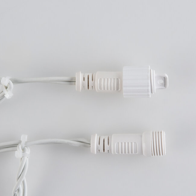 Lichtvorhang erweiterbar weiß | ab 2 Meter | 300 LEDs | 2200K extra warmweiß | Gummi
