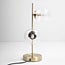 2-flammige Tischleuchte Ethan - Bronze mit transparentem Glas