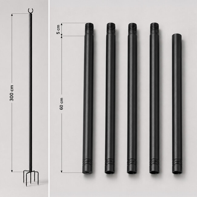 Metallstangen für Illu-Lichterketten und Lichterketten (2er-Set)