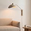 Wandleuchte Virello in Sandbeige mit verstellbarem Arm und Schirm