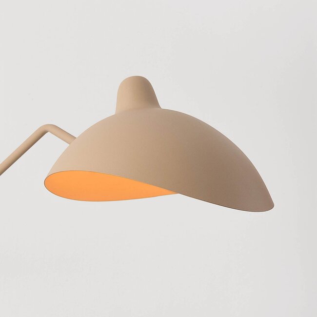 Wandleuchte Virello in Sandbeige mit verstellbarem Arm und Schirm