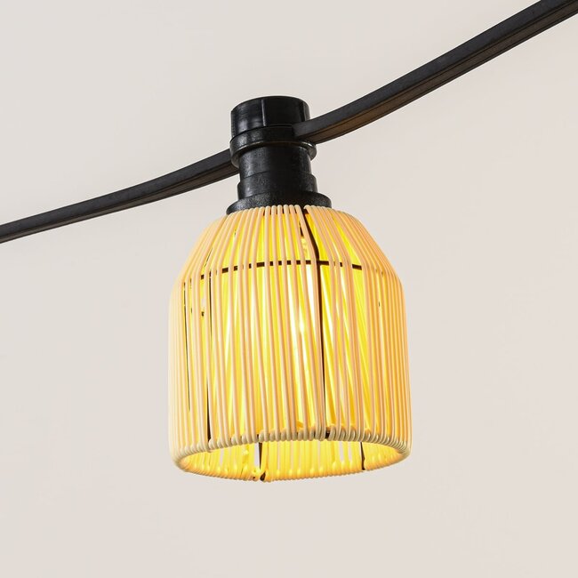 Illu sets inklusive farbiger Kappen in Rattan-Optik, erhältlich mit verschiedenen LED-Lampen
