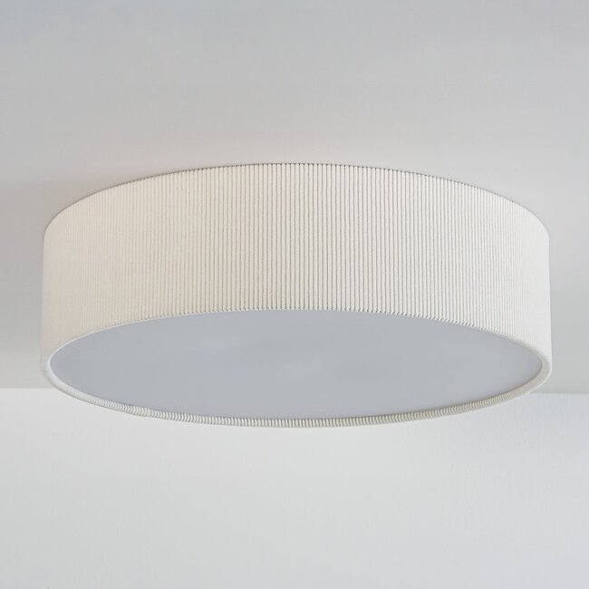 Deckenleuchte Paulina mit geripptem Samtschirm - Beige