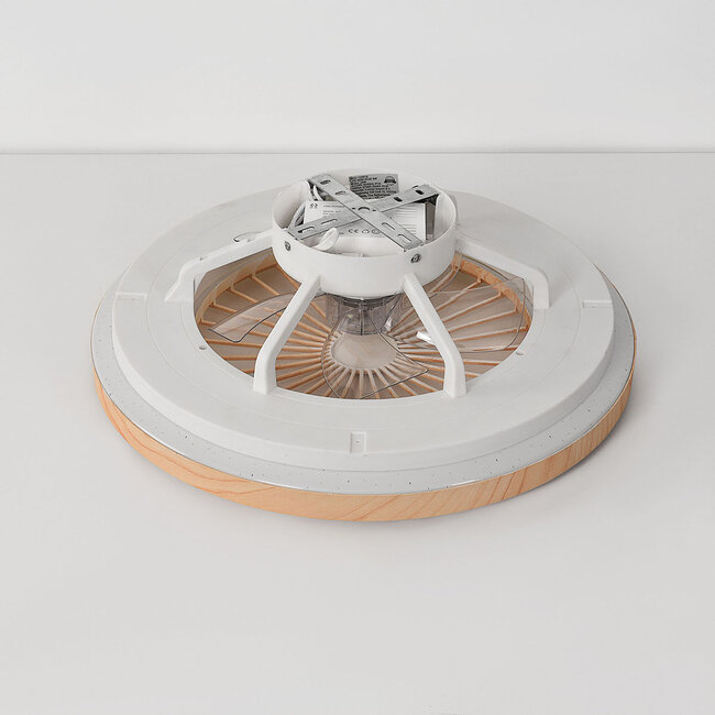 Deckenventilator Starry mit anpassbarer Farbtemperatur und Sterneffekt - Holzoptik