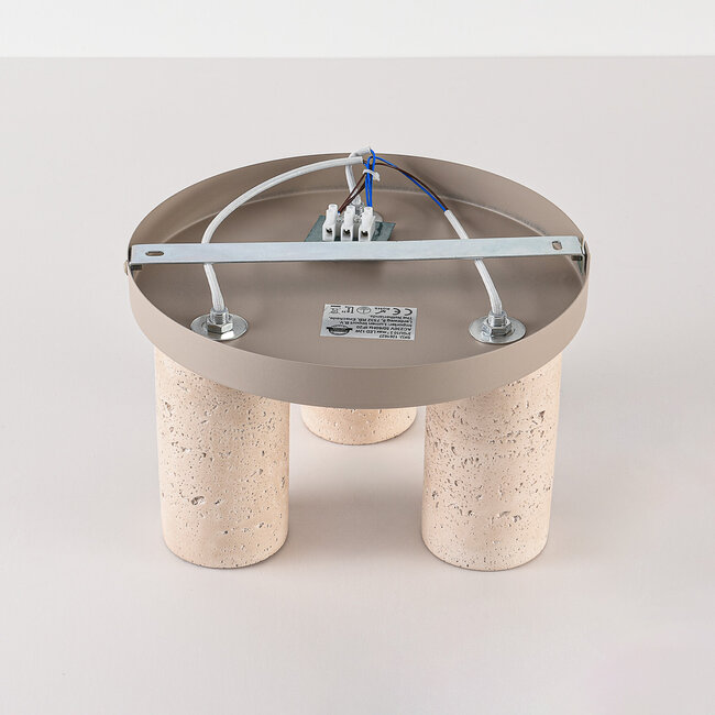 Deckenleuchte Cova mit drei Spots in Travertin-Optik - Sandbeige