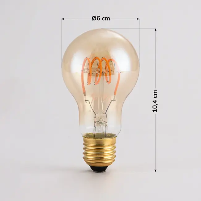 Illu-Lichterketten-Set mit 5 Watt Lampen mit horizontaler Spirale und Amberglas, dimmbar