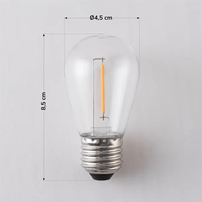 Illu-Lichterketten-Set mit 1 Watt LED-Filament-Lampen und weißer Illu-Lichterkette
