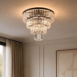 Deckenlampe Cristel 4-flammig mit Kristallen aus klarem Glas