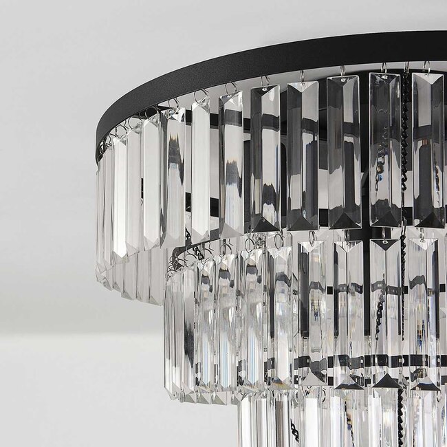 Deckenlampe Cristel 4-flammig mit Kristallen aus klarem Glas
