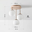 Deckenlampe Carati aus Travertin (Naturstein) mit milchweißem Glas, 3-flammig in Beige
