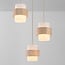 Pendelleuchte Sani mit 3 Schirmen aus Travertin und Milchglas - Beige