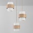 Pendelleuchte Sani mit 3 Schirmen aus Travertin und Milchglas - Beige