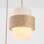 Pendelleuchte Sani mit 3 Schirmen aus Travertin und Milchglas - Beige