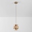 Pendelleuchte Yuki mit Travertin und amber Glas - Beige