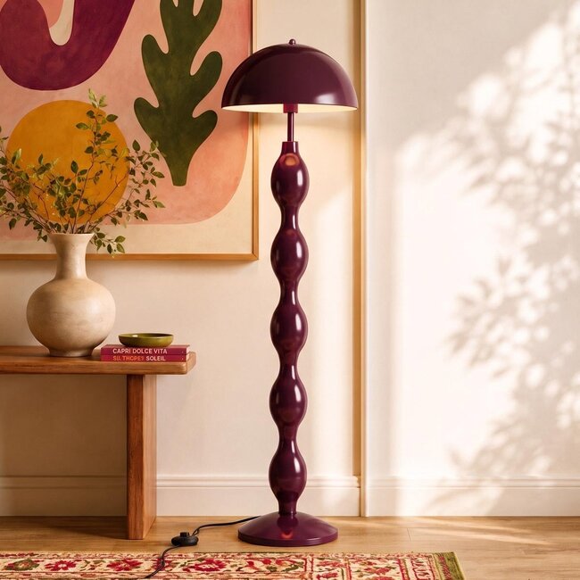 Design-Stehleuchte Mura Burgundy (Dunkelrot) aus Metall