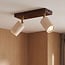 Deckenlampe Raxon mit 2 drehbaren Spots aus Travertin und Holzoptik