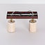 Deckenlampe Raxon mit 2 drehbaren Spots aus Travertin und Holzoptik