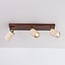 Deckenlampe Cerno mit 3 drehbaren Spots aus Travertin (Naturstein) und Holzoptik