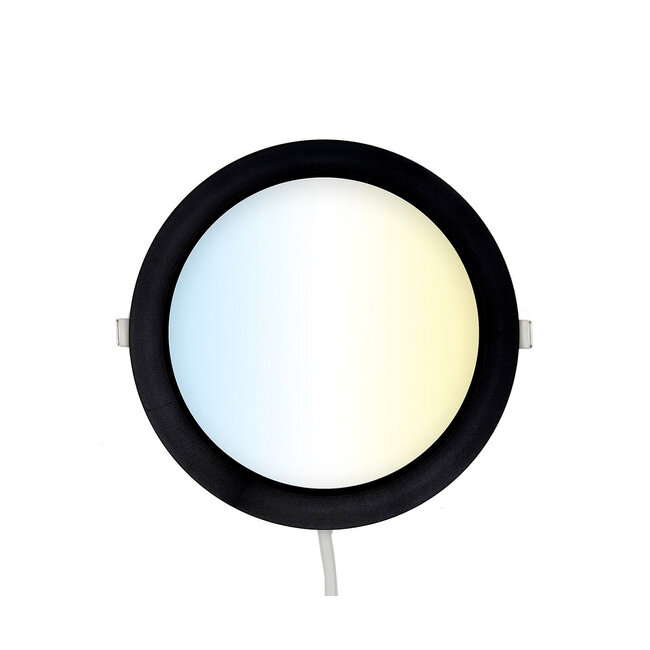 18W LED Downlight rund mit einstellbarer Farbtemperatur - Ø225mm in Schwarz