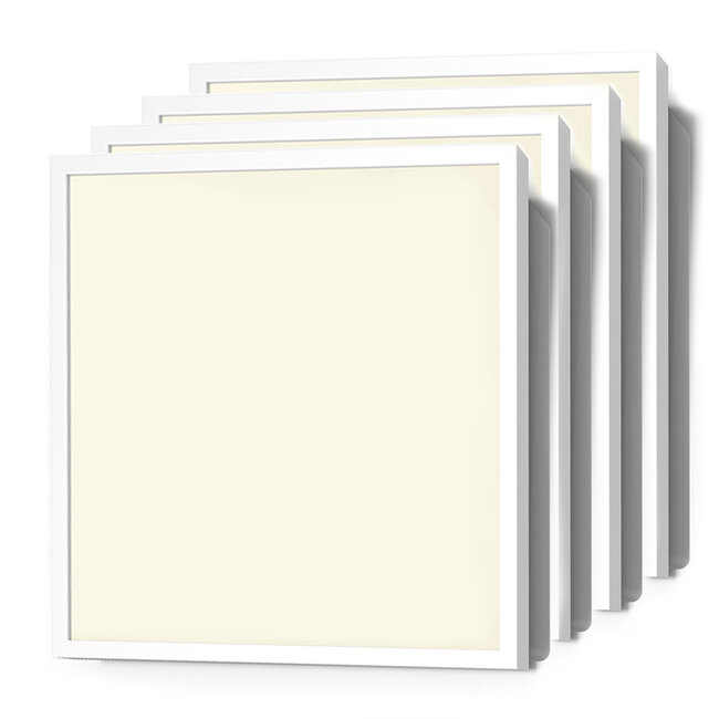Set mit 4 dimmbaren LED-Panels, 60x60cm, UGR<19, 30W, 3000K, 114lm/W